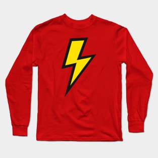 Yellow Lightning Bolt with Bold Black Outline Long Sleeve T-Shirt